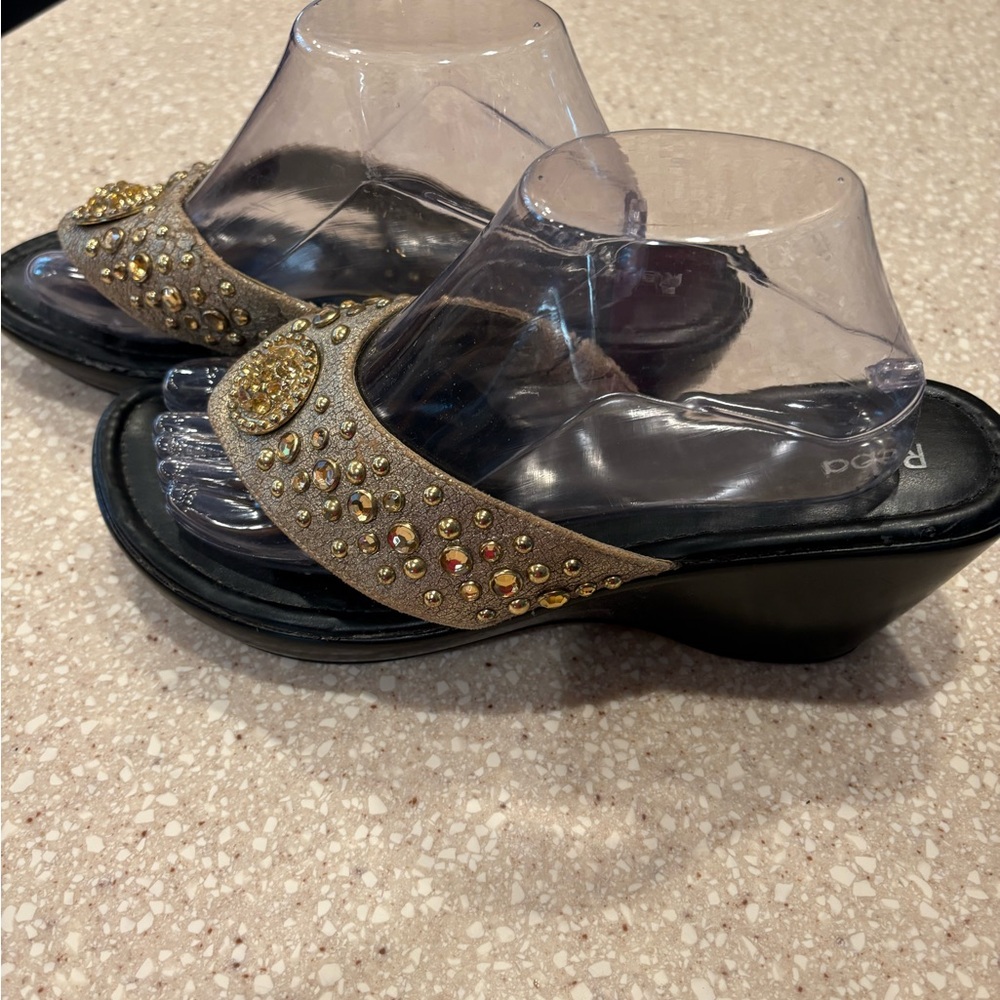 Reba Gold Embellished Sandals